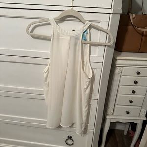 Sheer white high neck top